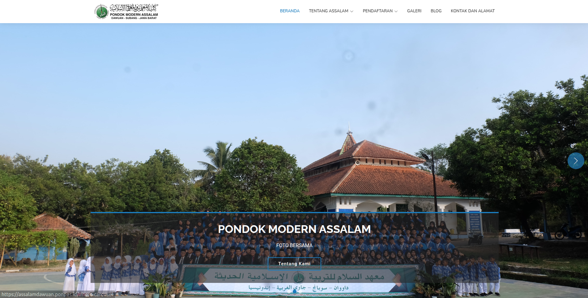 Web Profile Pesantren Assalam Dawuan